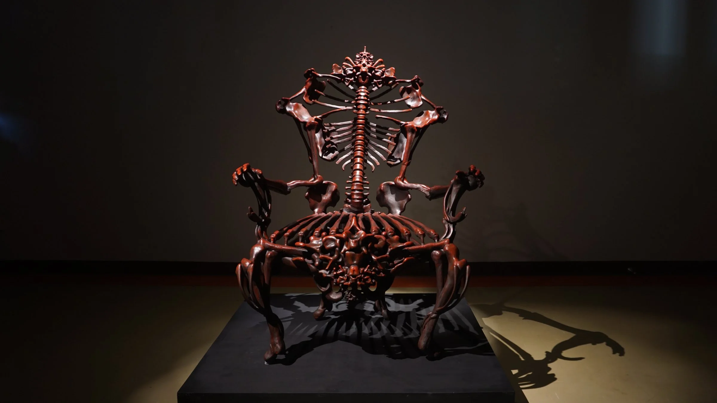Bloody Chair sculpture by Ratthakorn Disjaiyen - Contemporary art piece exploring power and mortality
