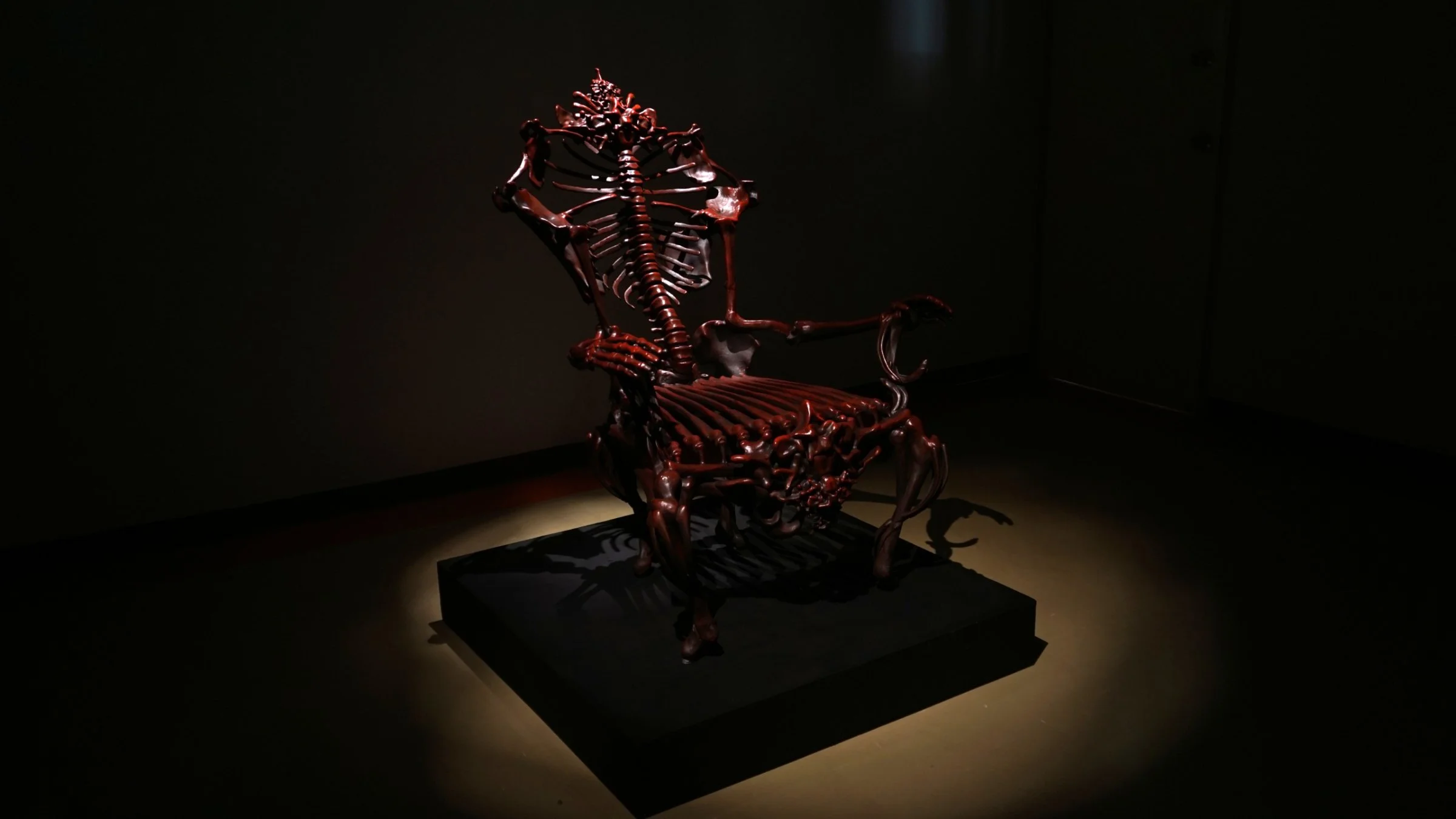 Bloody Chair sculpture by Ratthakorn Disjaiyen - Contemporary art piece exploring power and mortality