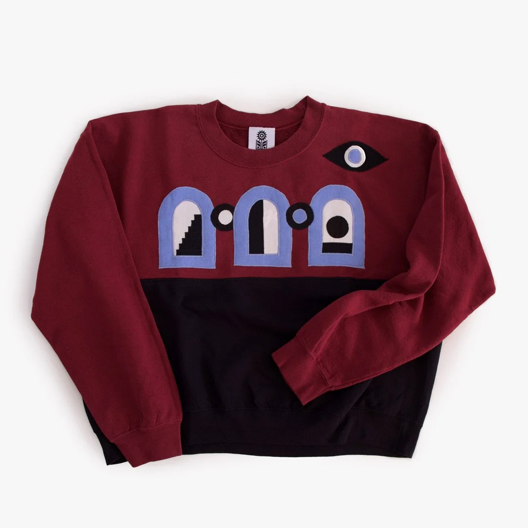 upcycled-sweatshirt-portal-stairway-graphic-design-bauhaus-abstract-applique-tokyo-eye.jpg