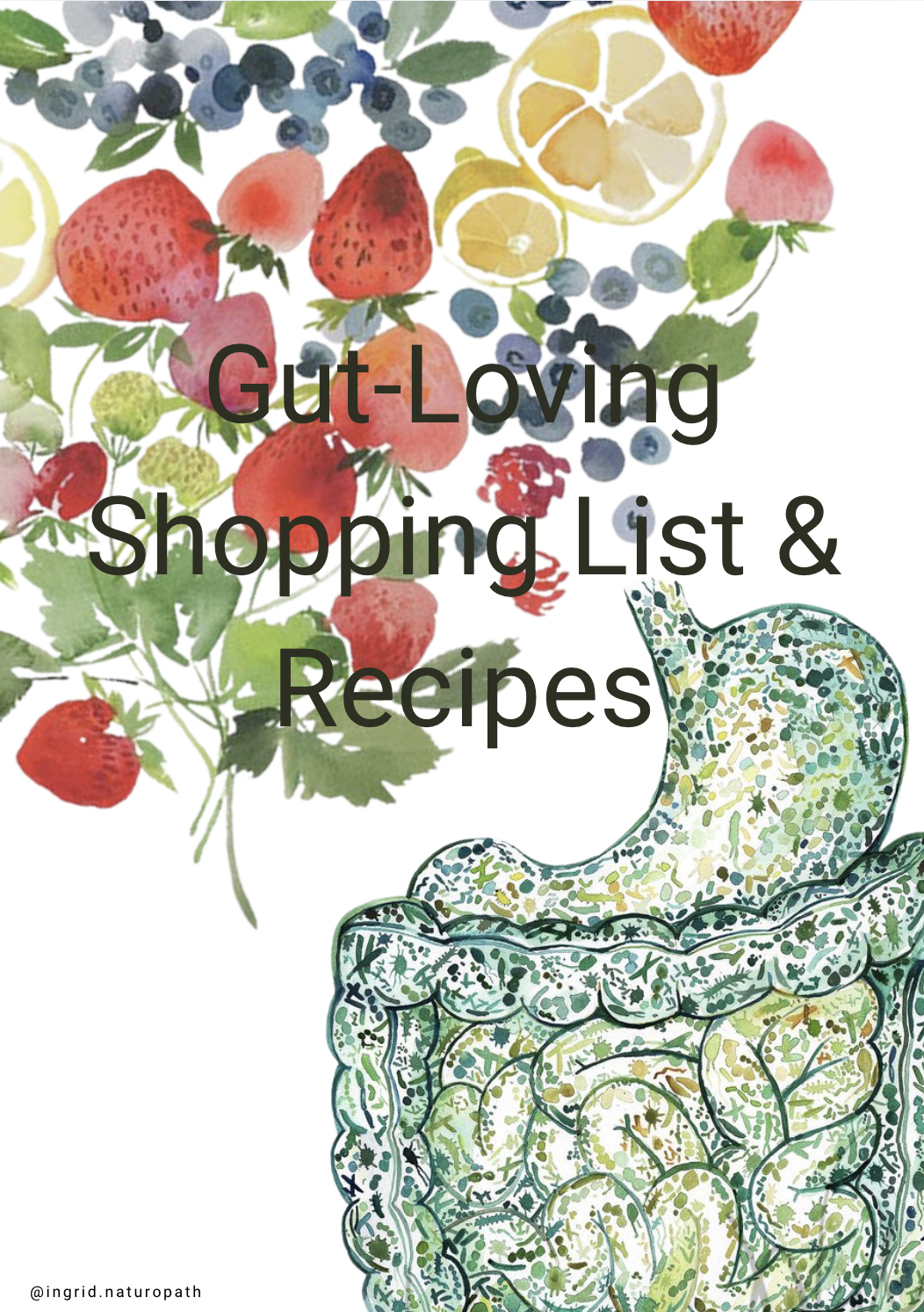 Recipes and Shopping List for foods which improves and optimises gut health and reduces symptoms