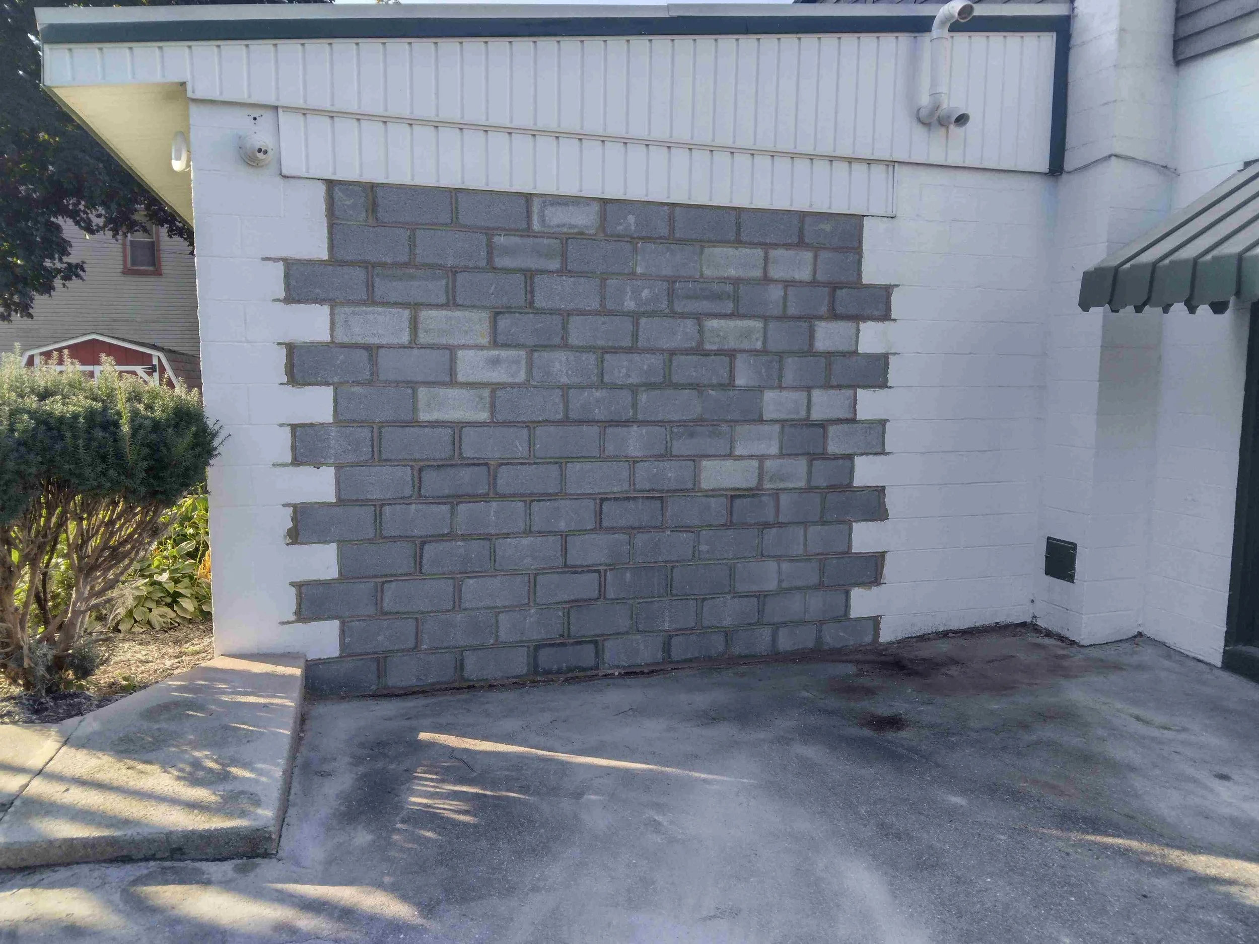 Garage door block repair.