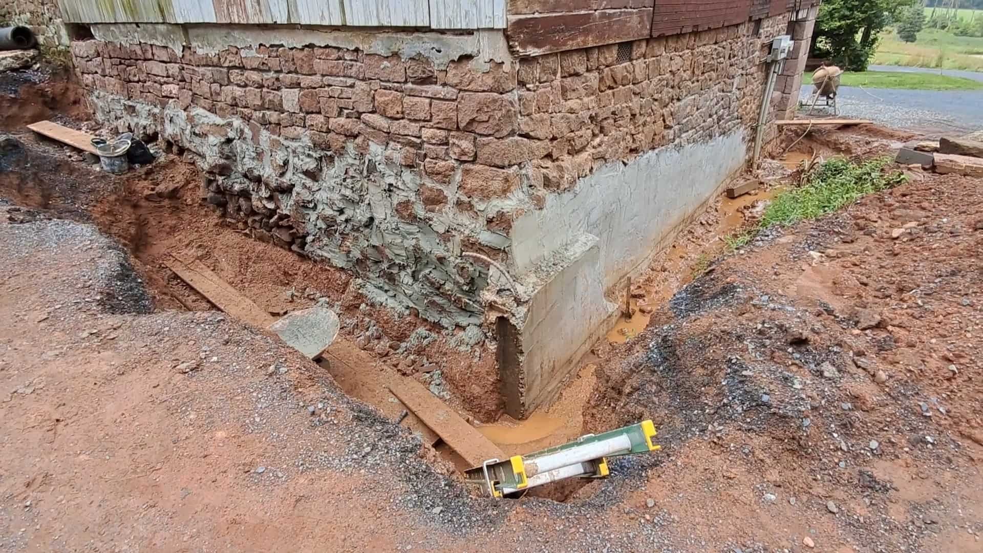 Stone Foundation Restoration / Repair.  Lancaster PA.