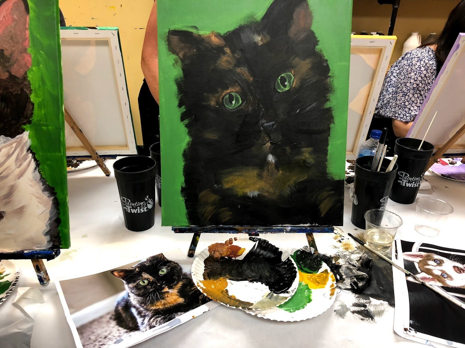 Painting my first cat, Autumn. Made in 2018 with the help of wine.