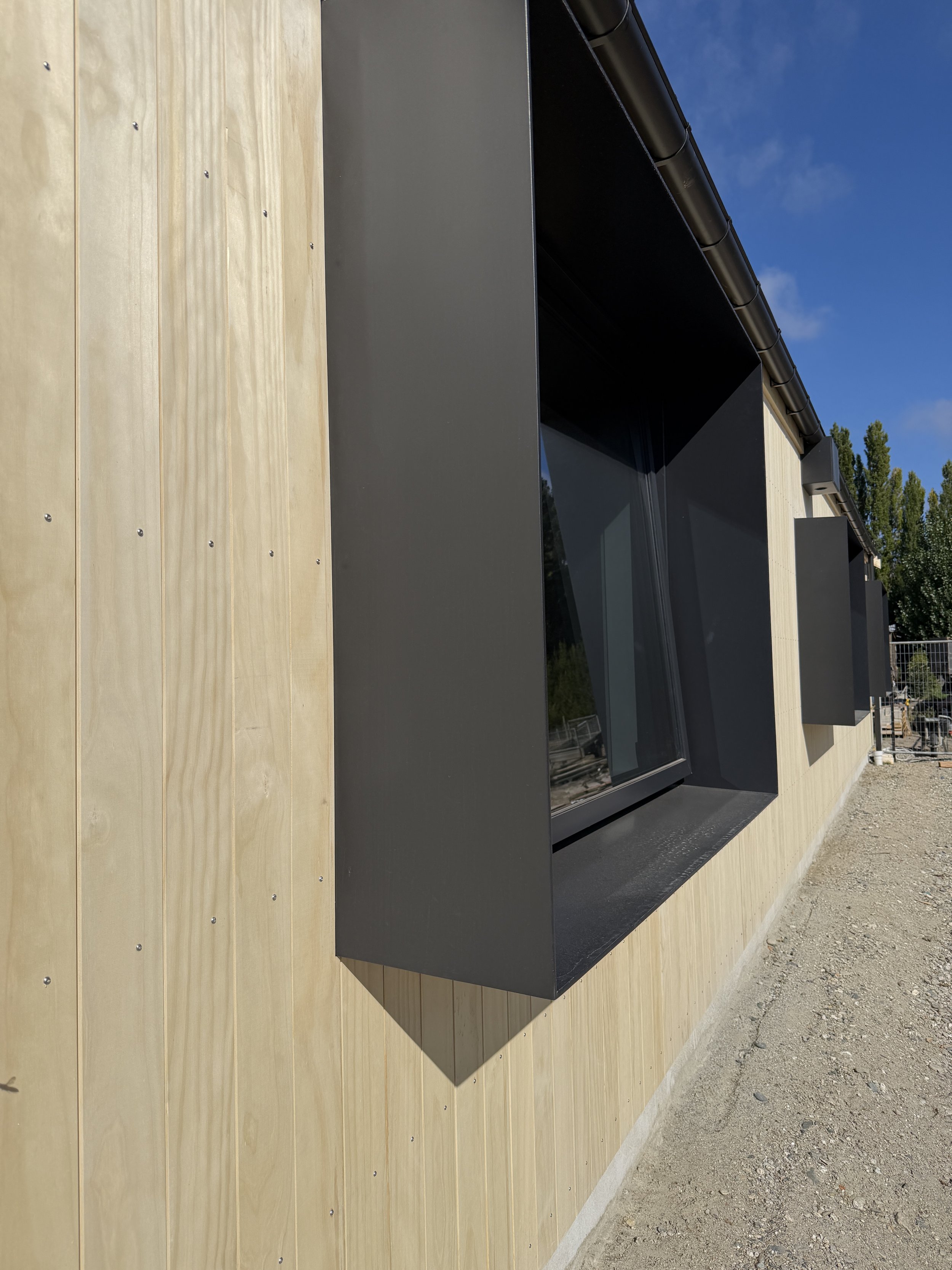 Window shrouds shading the harsh Central otago sun designed by Candela Architecture