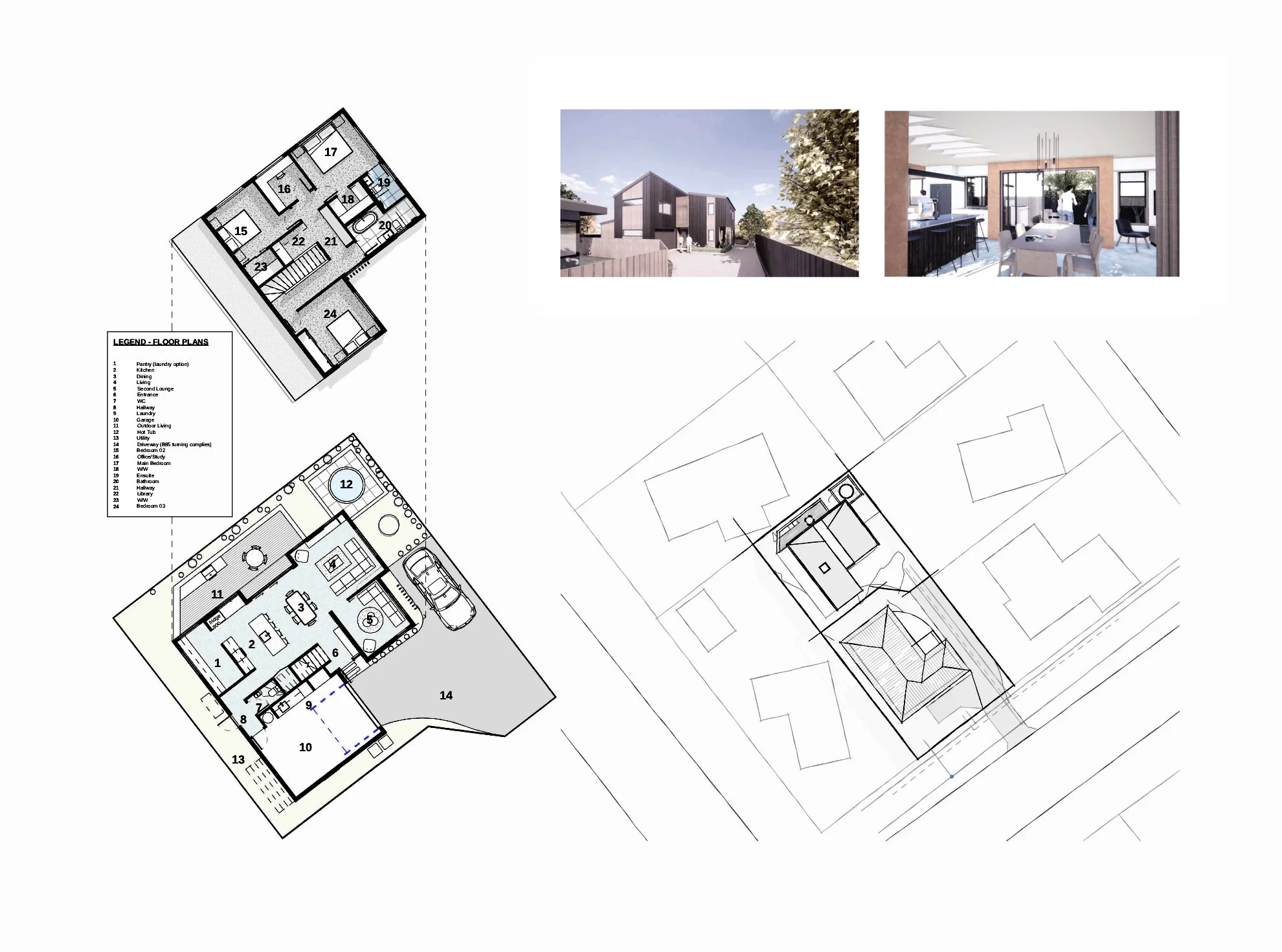 A  new infill home designed by Candela Architecture for a tight site, located in Alexandra, Central Otago