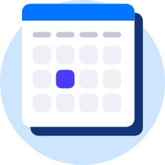 A calendar with a highlighted date