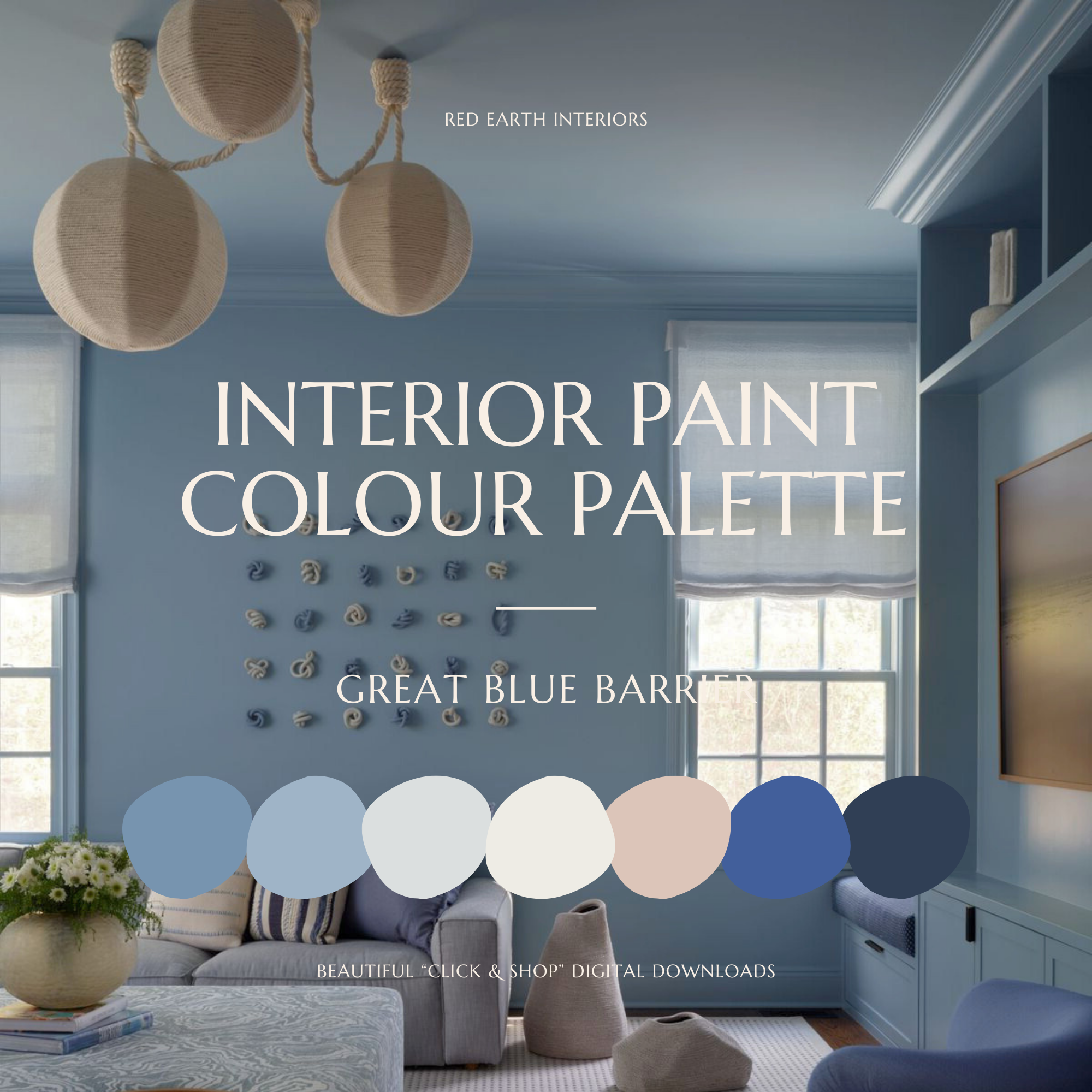 GREAT BLUE BARRIER // Interior Paint Colour Palette