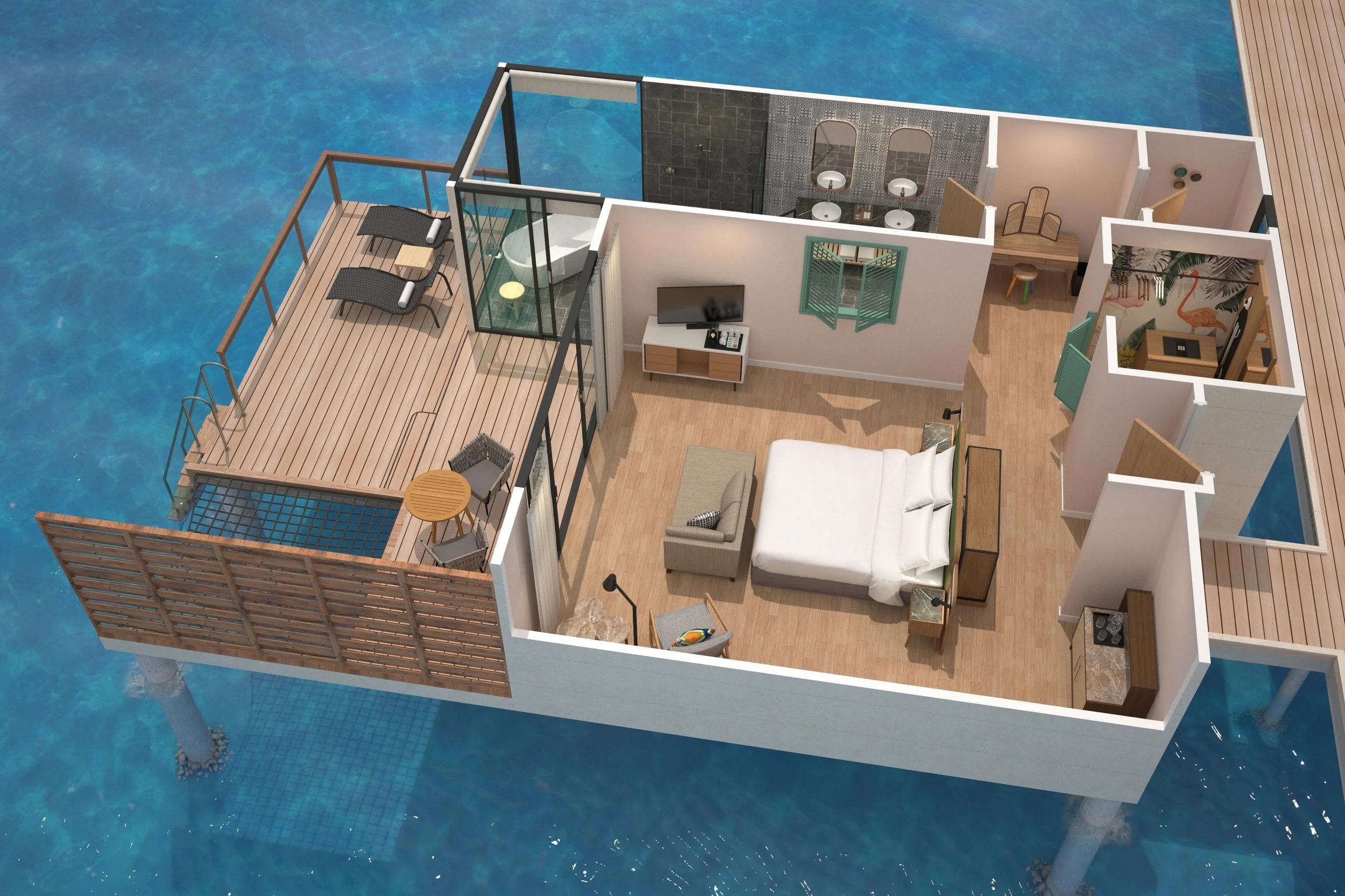 Overwater Villa - Floor Plan