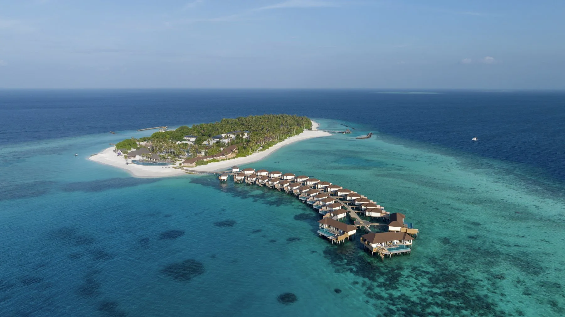 Avani+ Fares Aerial View  - Overwater Villas