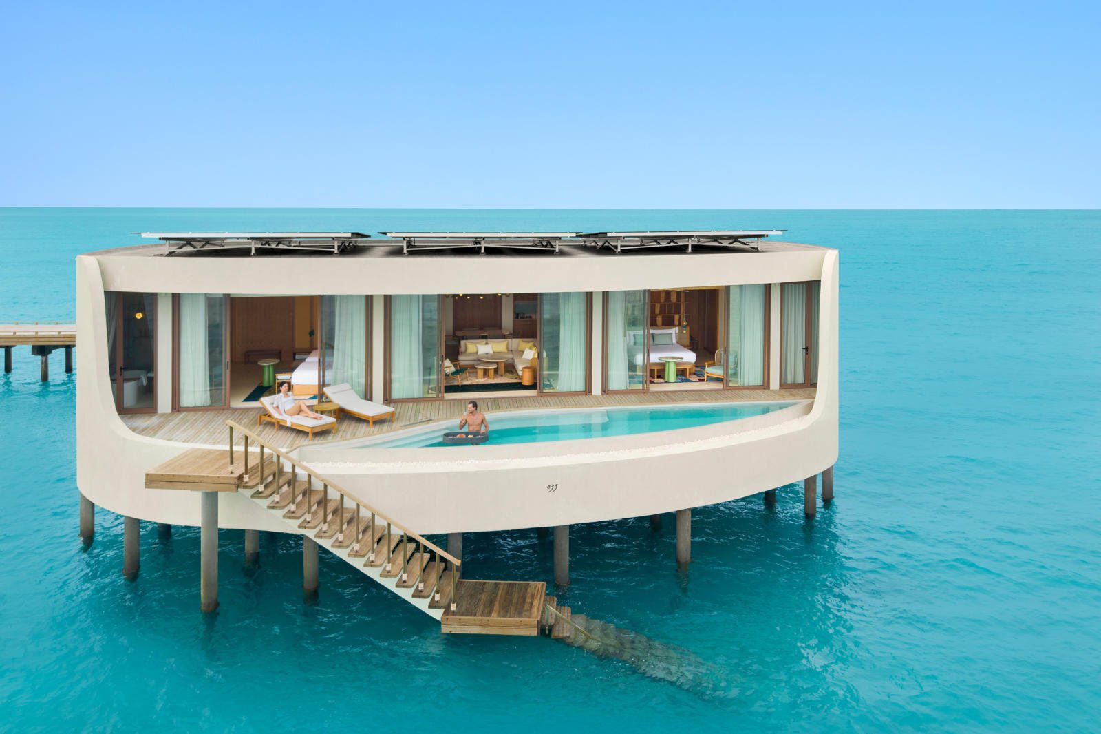 Centara Grand Lagoon - Grand Two Bedroom Overwater Pool Villa Aerial View