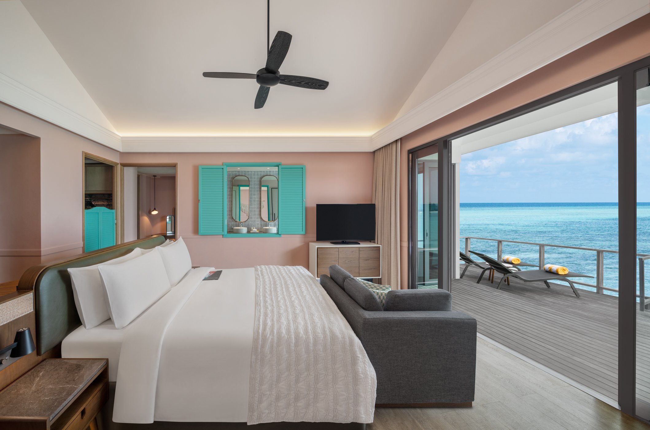 Sunrise Overwater Villa - Bedroom