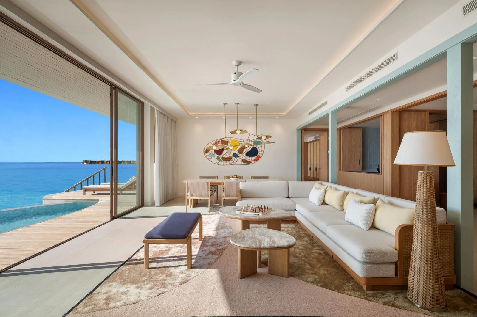 Centara Grand Lagoon - Three Bedroom sunset Overwater Pool Residence Living Room