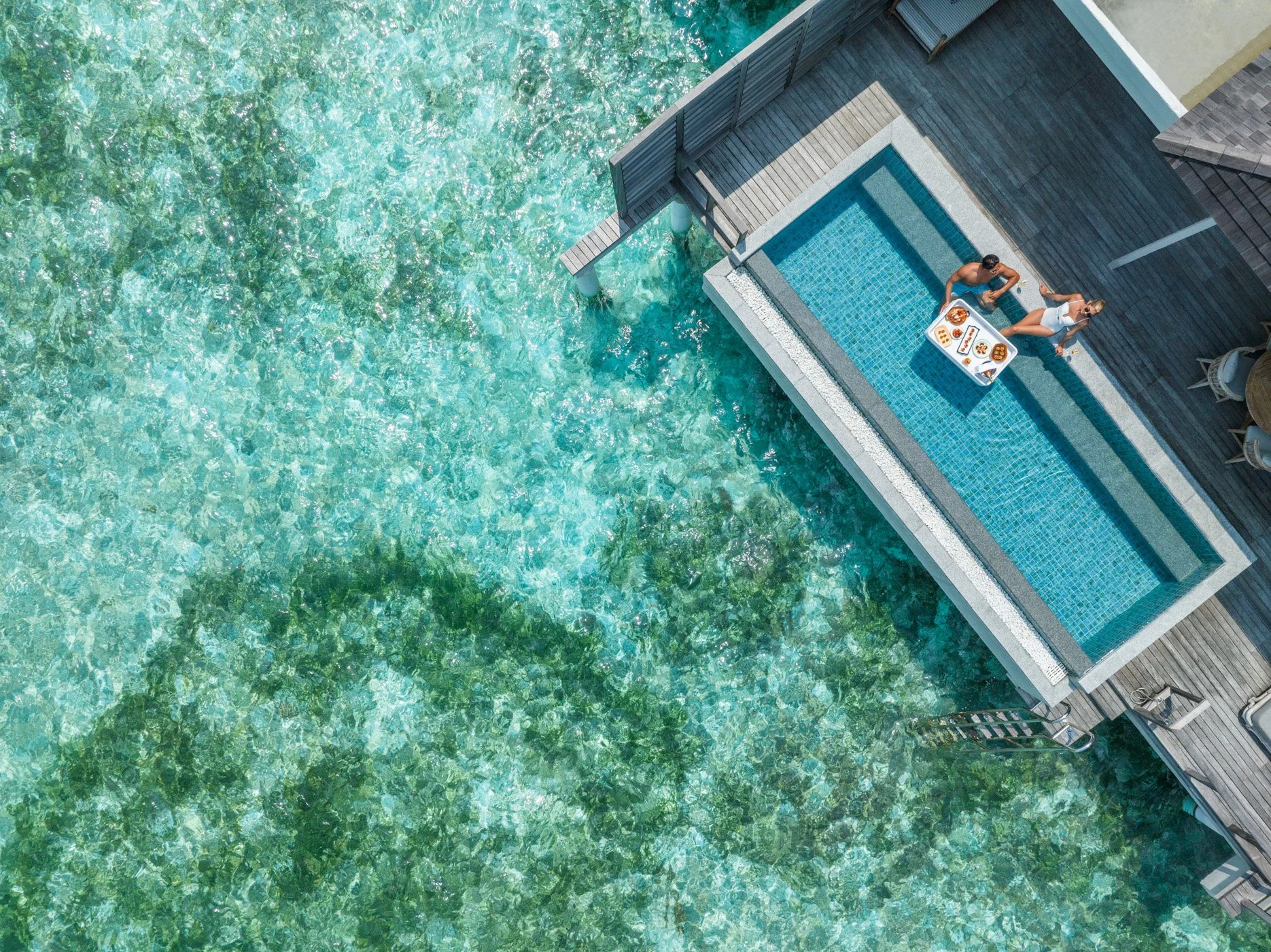 Le Meridien Maldives - Two Bedroom Overwater Villa with Pool - Aerial view