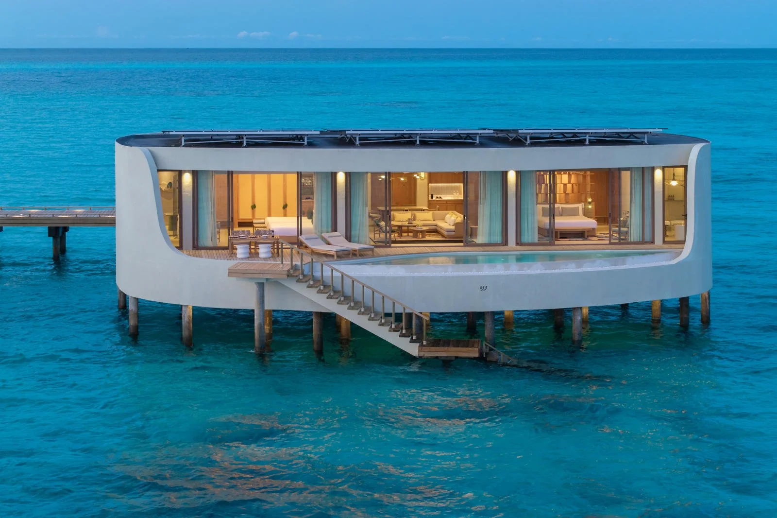Centara Grand Lagoon - Grand Two Bedroom Overwater Pool Villa Aerial View