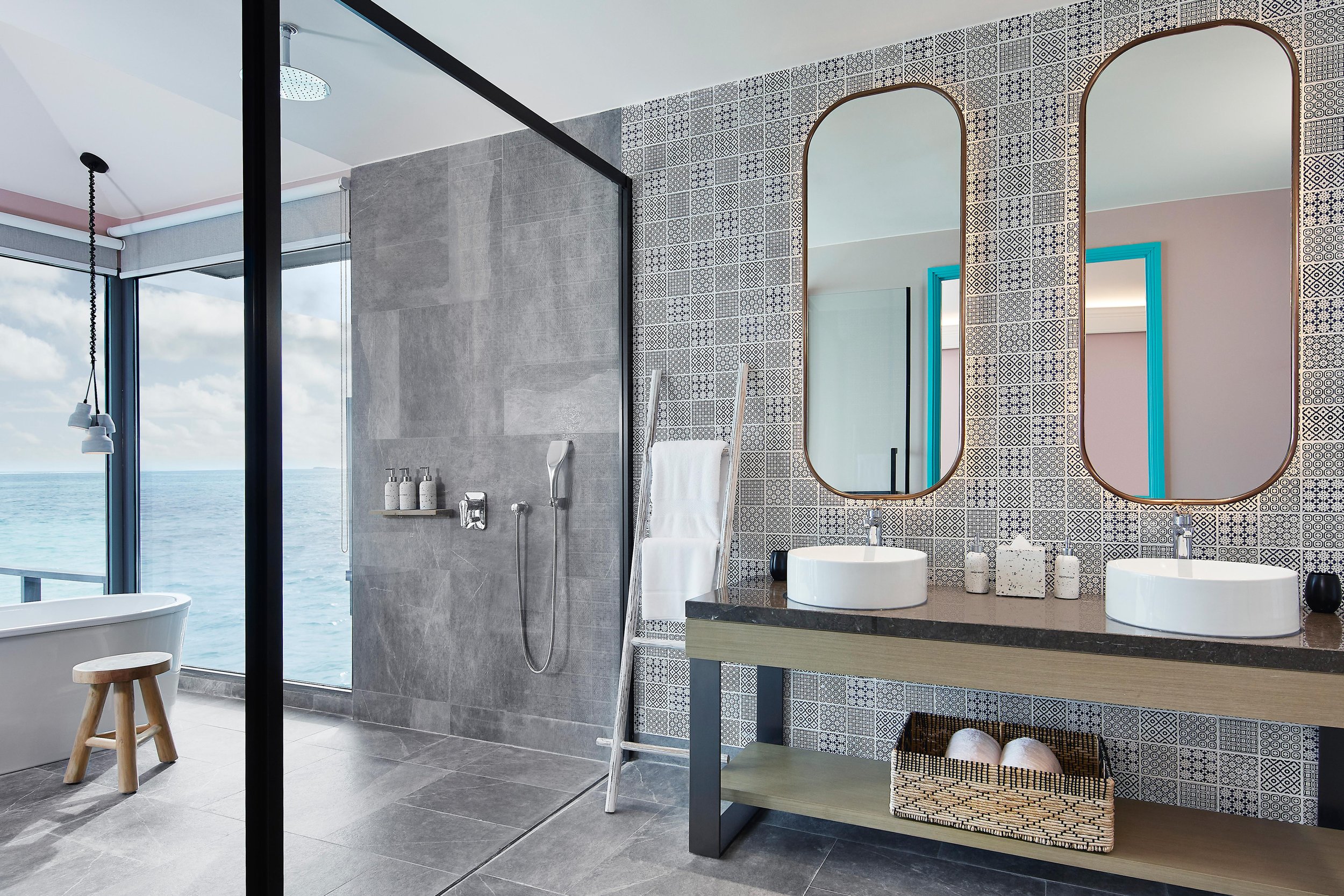 Two Bedroom Overwater Villa with Pool - Bathroom