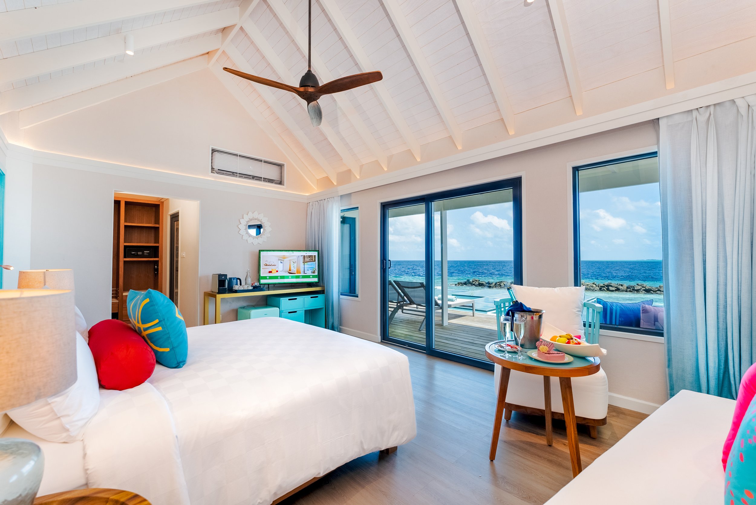 ONHs - Honeymoon Sunset Water Villa with Pool - Bedroom Interior 1.jpg