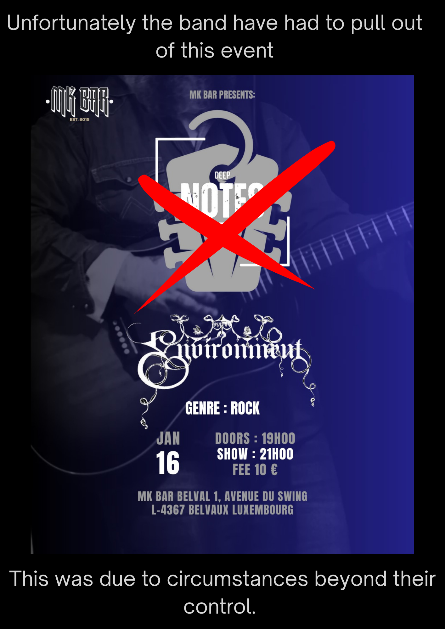 MK Bar, belval (amendment to schedule!)