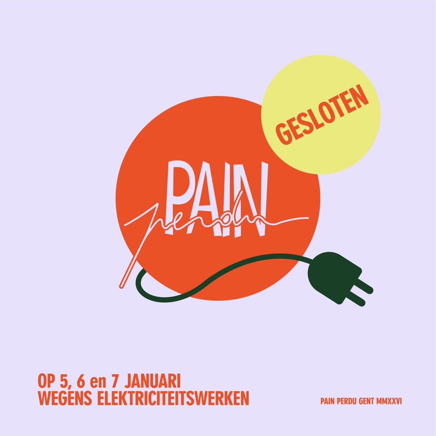 We sluiten 3 dagen onze deuren wegens werken. Donderdag 8 januari open for business again! 🛠️💕