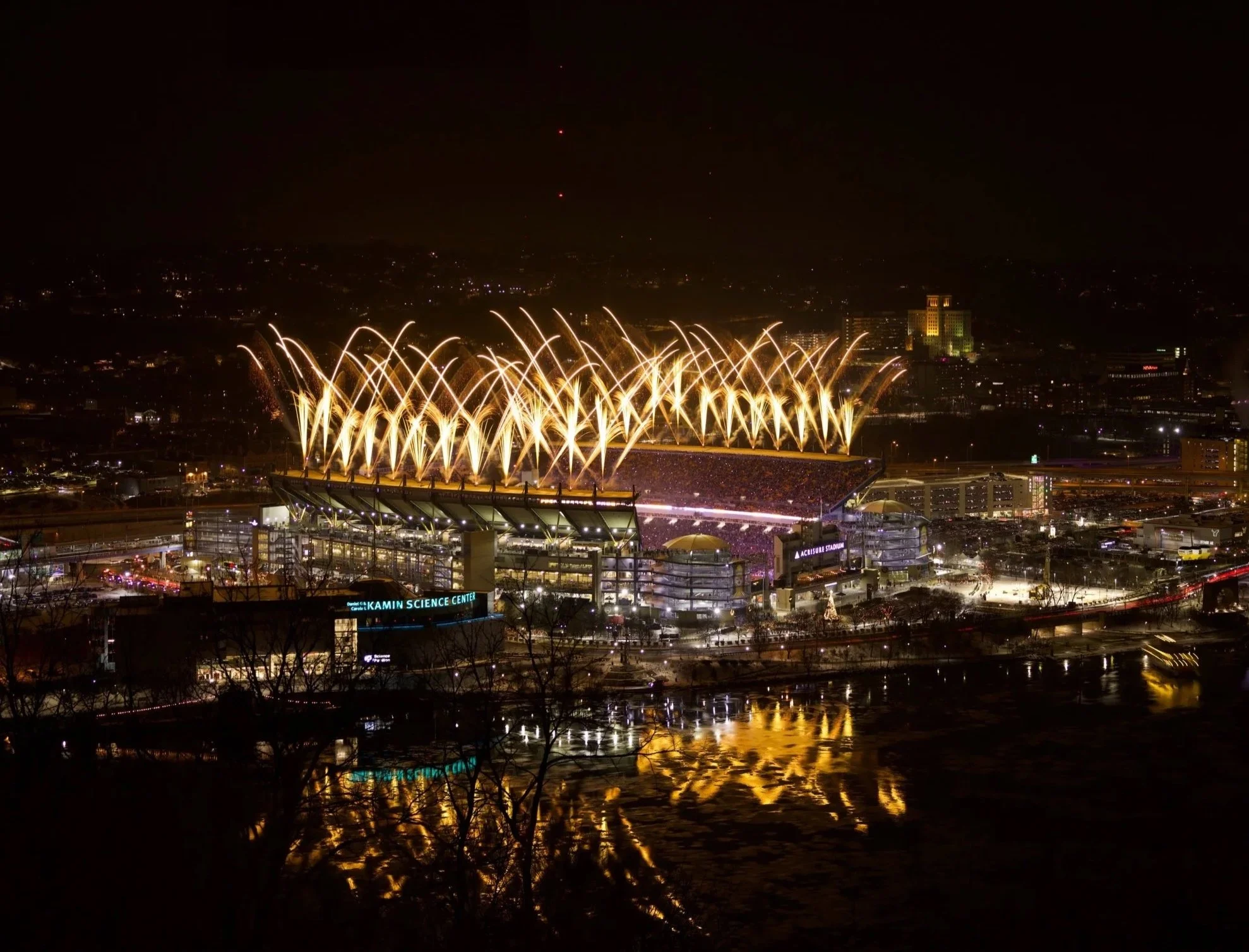 Acrisure Stadium fireworks before the Steelers&Ravens game.