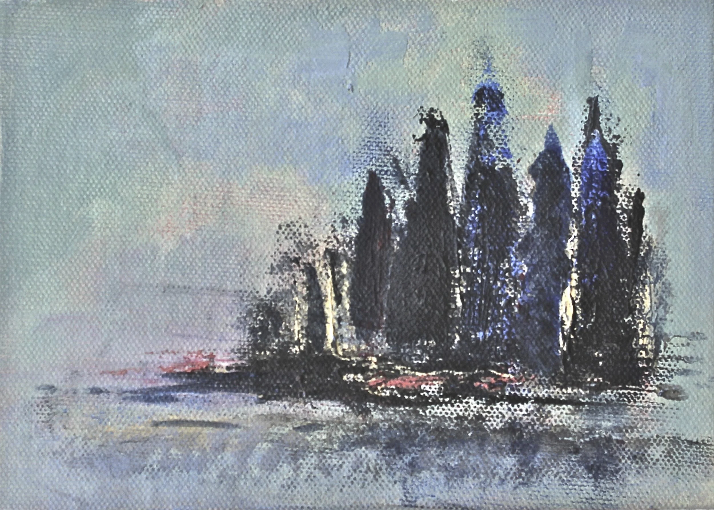Silver Fish Lake II | Oil on board | 20 x 15cm

