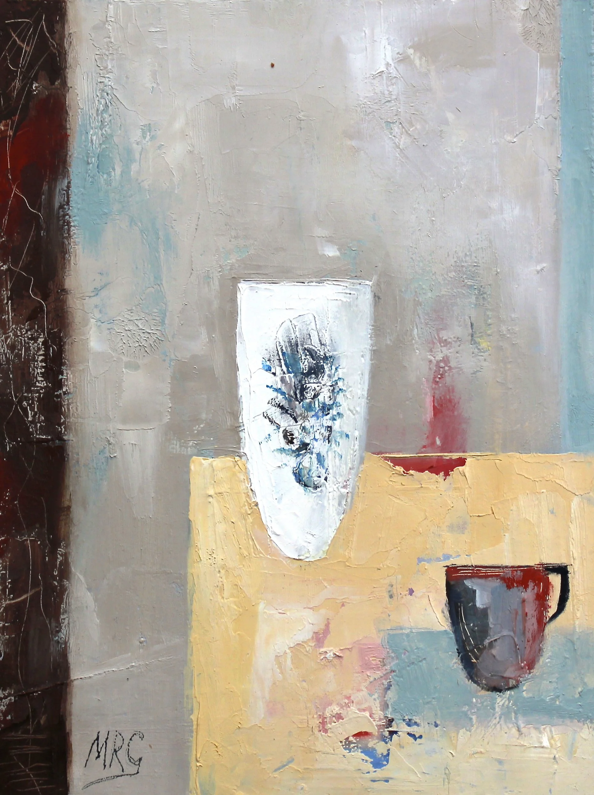 Two Vessels and Mug | Oil on Board | 15 x 20cm