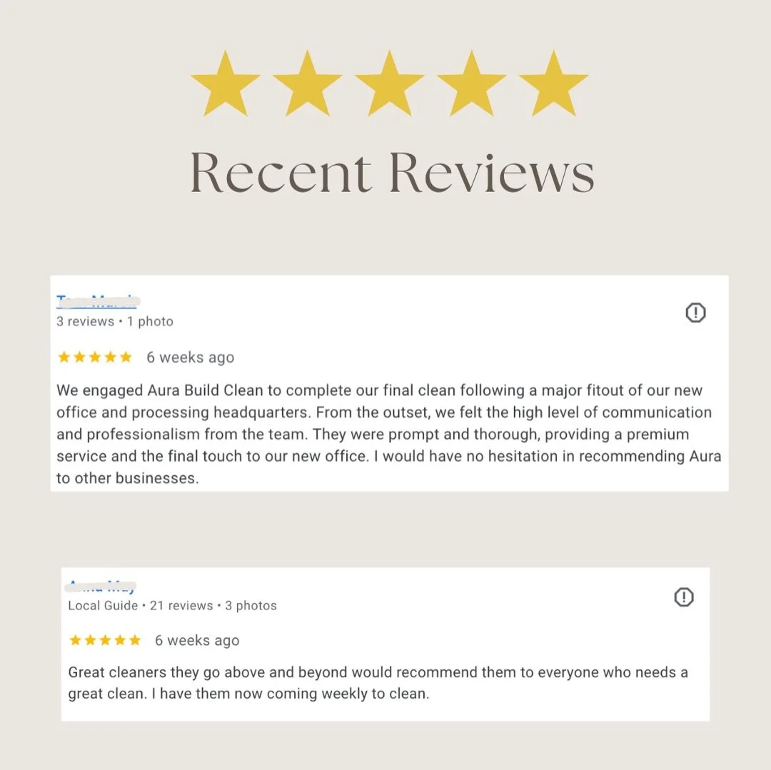 Nothing beats 5-star feedback 🤩
Grateful for our clients &amp; proud of the standard we deliver on every clean 

#5StarReviews #BuildClean #ProfessionalCleaning #AuraBuildClean #TrustedByBuilders