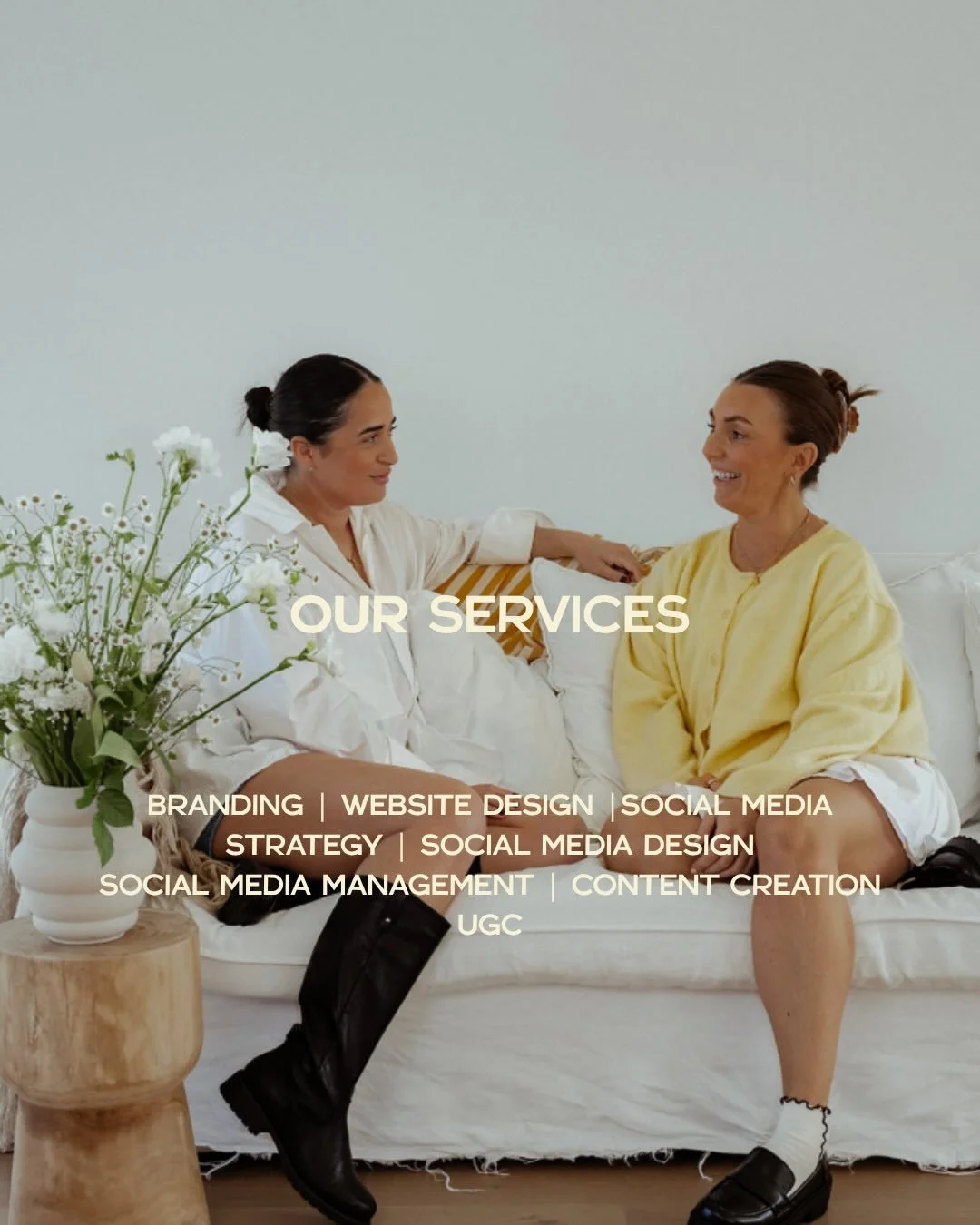 Our services, all under one roof. From creating brand identities to social strategies. Our bread and butter is levelling up your brand presence ☁️

For a full list of our deliverables and pricing please send us a message or enquire through the link i