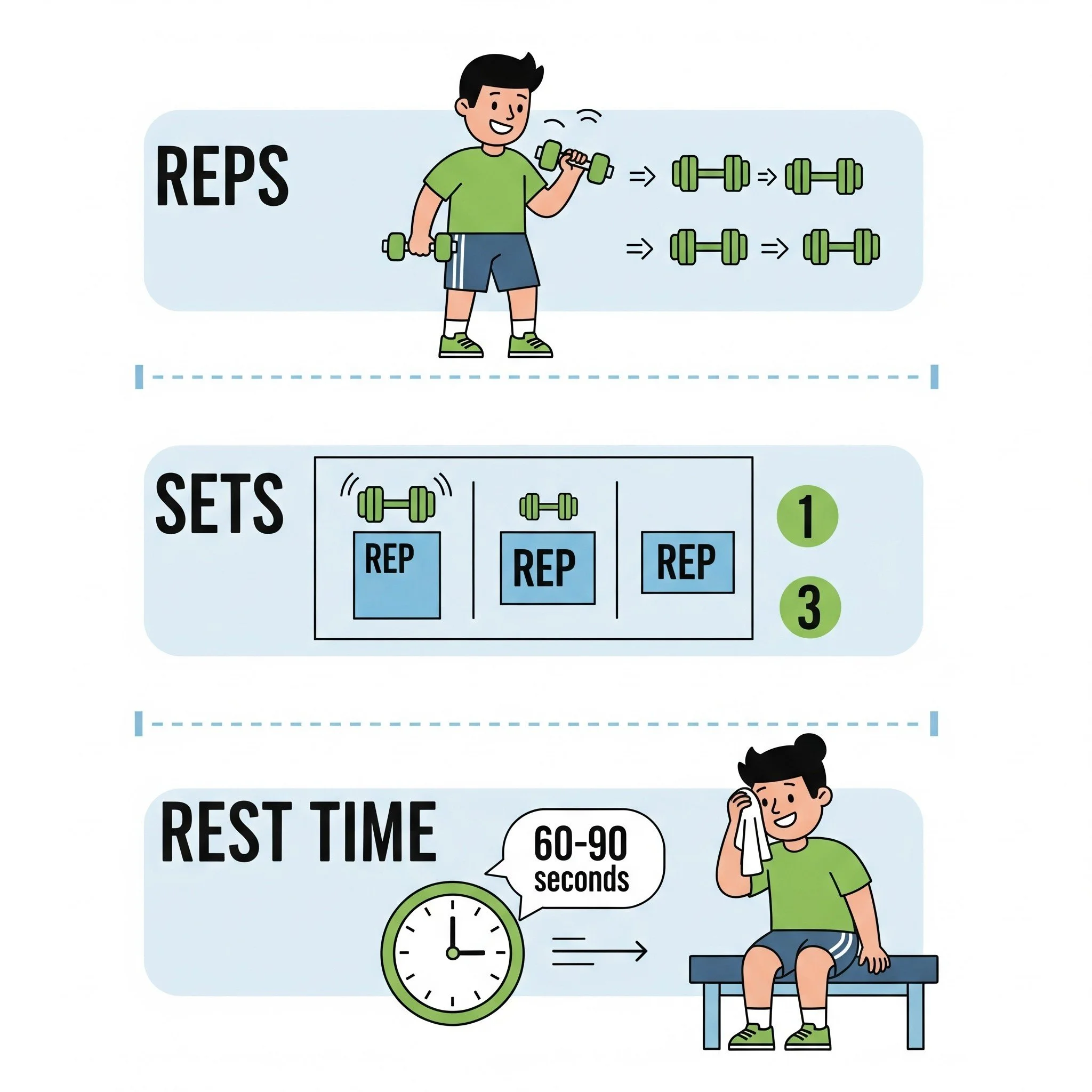 Understanding sets, reps &amp; rest time