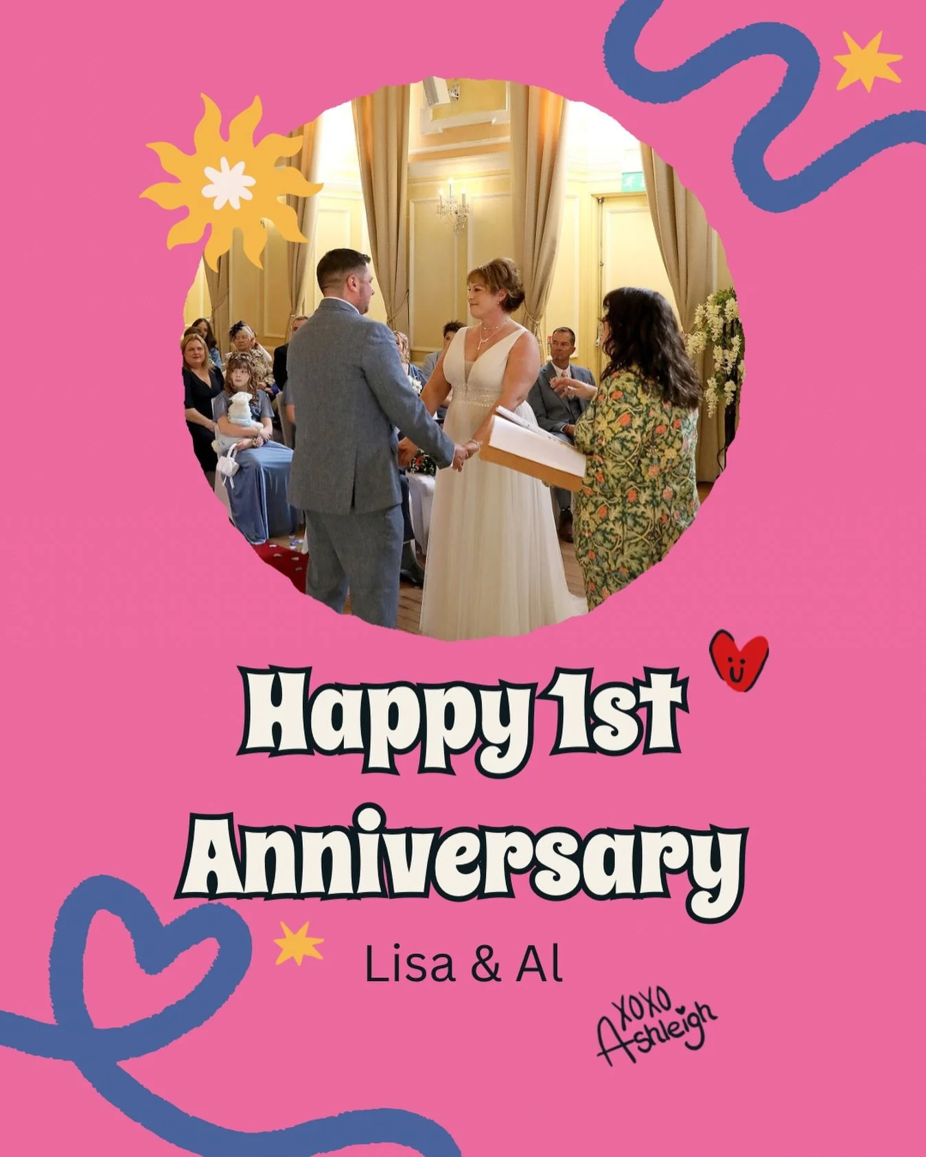 Happy 1st wedding anniversary Lisa and Al! Where has a year gone?! A ceremony that was poignant, emotional and so meaningful. I&rsquo;m sure there were moments when there wasn&rsquo;t a dry eye in the room.

And then came the surprise, their daughter
