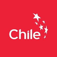 Logotipo de Chile con estrellas y fondo rojo