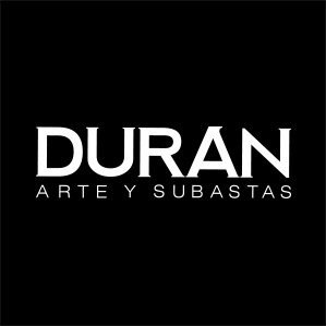 Logotipo negro con texto blanco que dice 'DURAN ARTE Y SUBASTAS'
