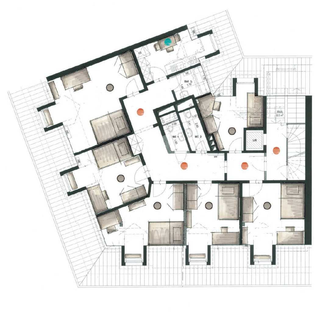 Plan Grundriss Dachgeschoss