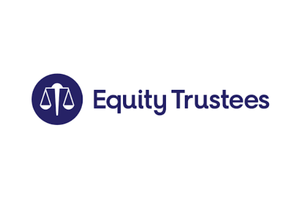 Equity Trustees logo with a blue icon of balanced scales and the text 'Equity Trustees'