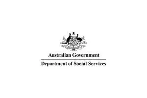 Australian Government Department of Social Services logo with kangaroo and emu.
