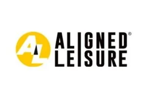 Logo of ALIGNED LEISURE with a yellow circle containing a stylized 'A' and 'L' next to the company name.
