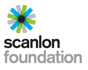 Scanlon Foundation logo with a colorful circular symbol and the foundation's name