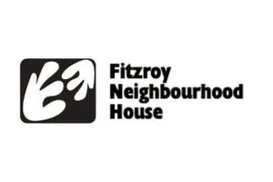 Fitzroy Neighbourhood House logo with stylized hand graphic and text