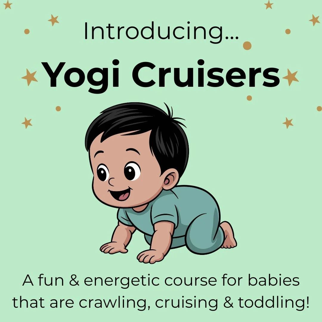 Yogi Cruisers is a fun, active 4-week course for crawling &amp; toddling babies.

It is a safe, supportive and baby-led environment for little ones to grow in confidence with their balance, strength &amp; coordination! 

Along with our baby yoga move