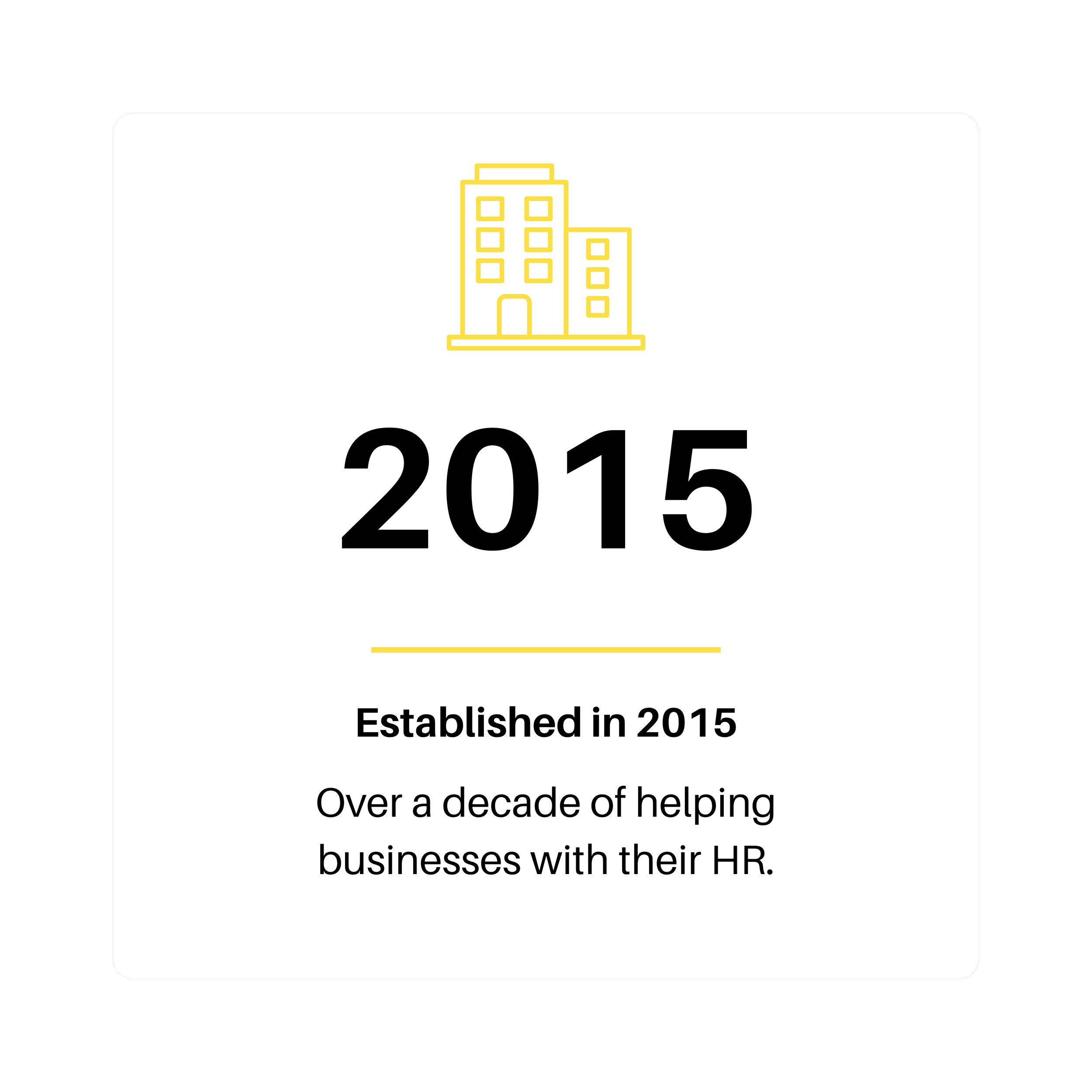2015. Established in 2015. Over a decade of helping businesses with their HR