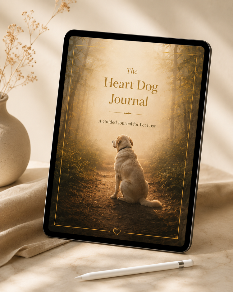 The Heart Dog Journal PDF edition shown on an iPad