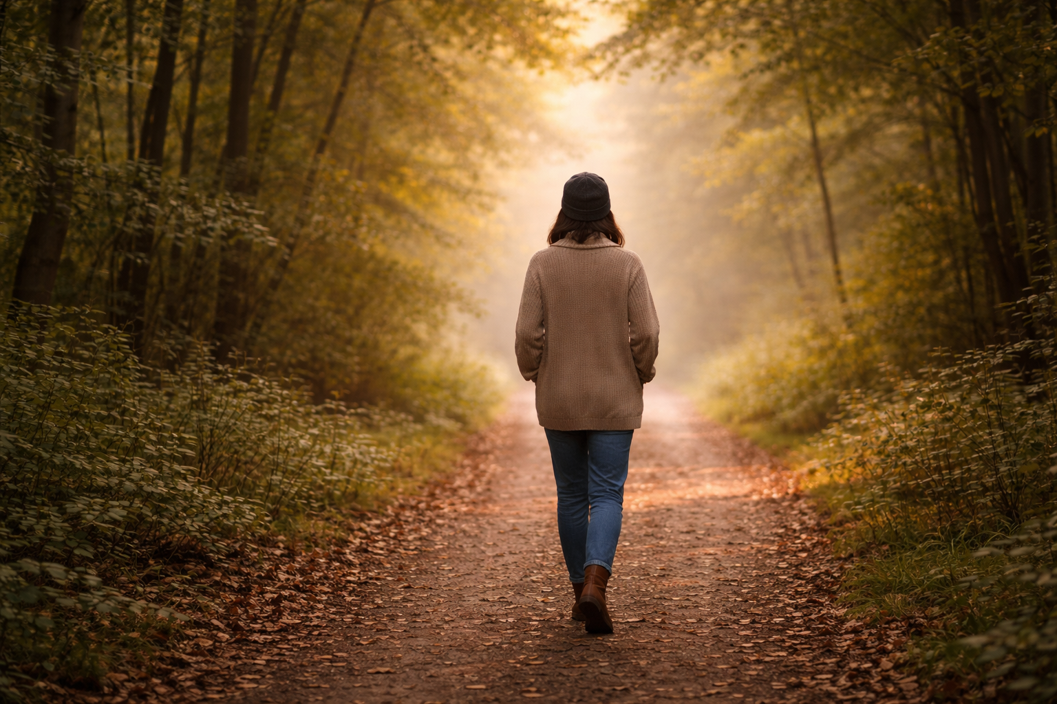 But movement — even gentle movement — matters during grief. Try having a peaceful walk in the forest.