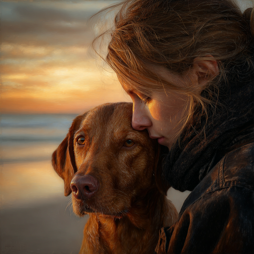 Turbo, a Vizsla — End of Paw Prints Legacy Portrait by K9 Hearts