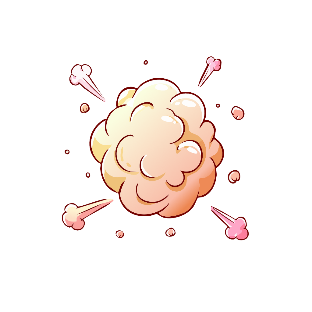 Piirros ilmasta, jossa on räjähdys tai tulta, ja pilviä savua.