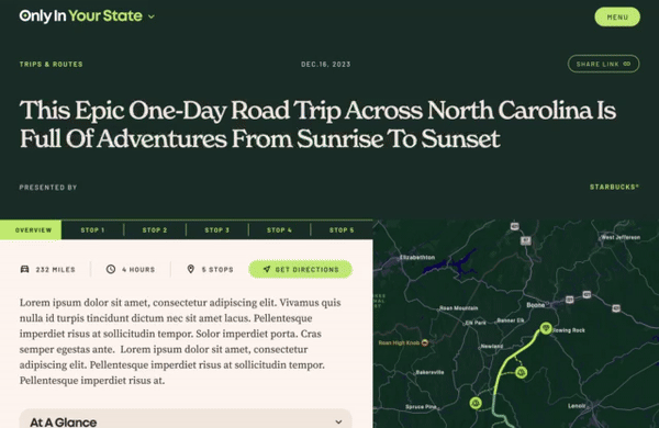 Routes Navigable Content Template