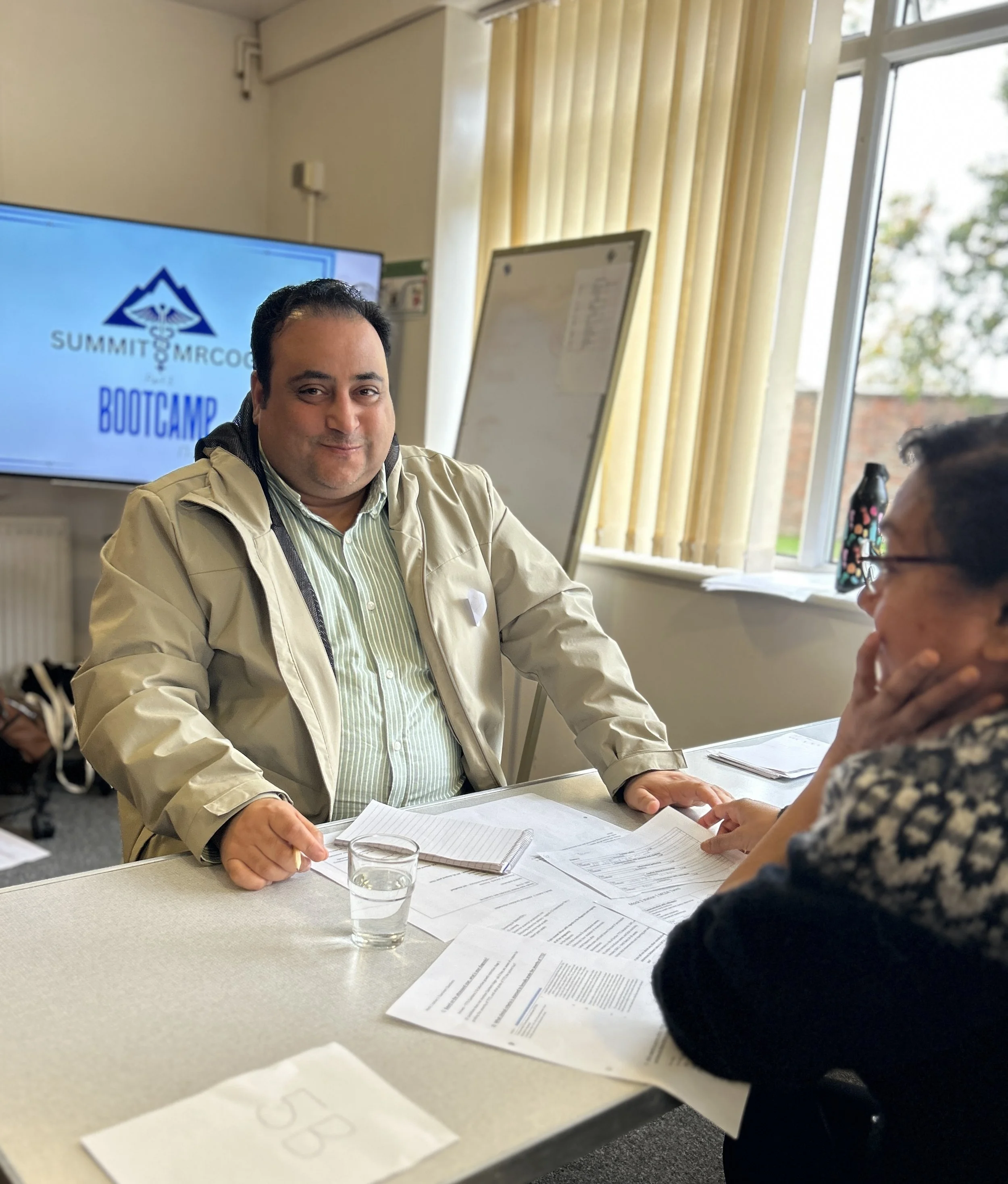 Smiling through the pain...