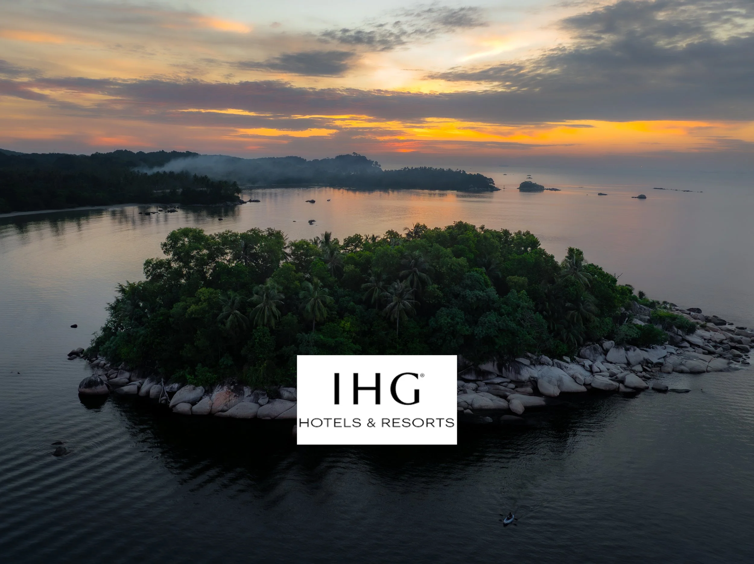 Bintan coastline at sunset, filmed for IHG Hotels & Resorts