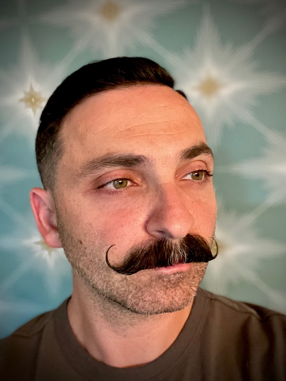 Classic Handlebar Mustache! With Strong Hold waxed curls