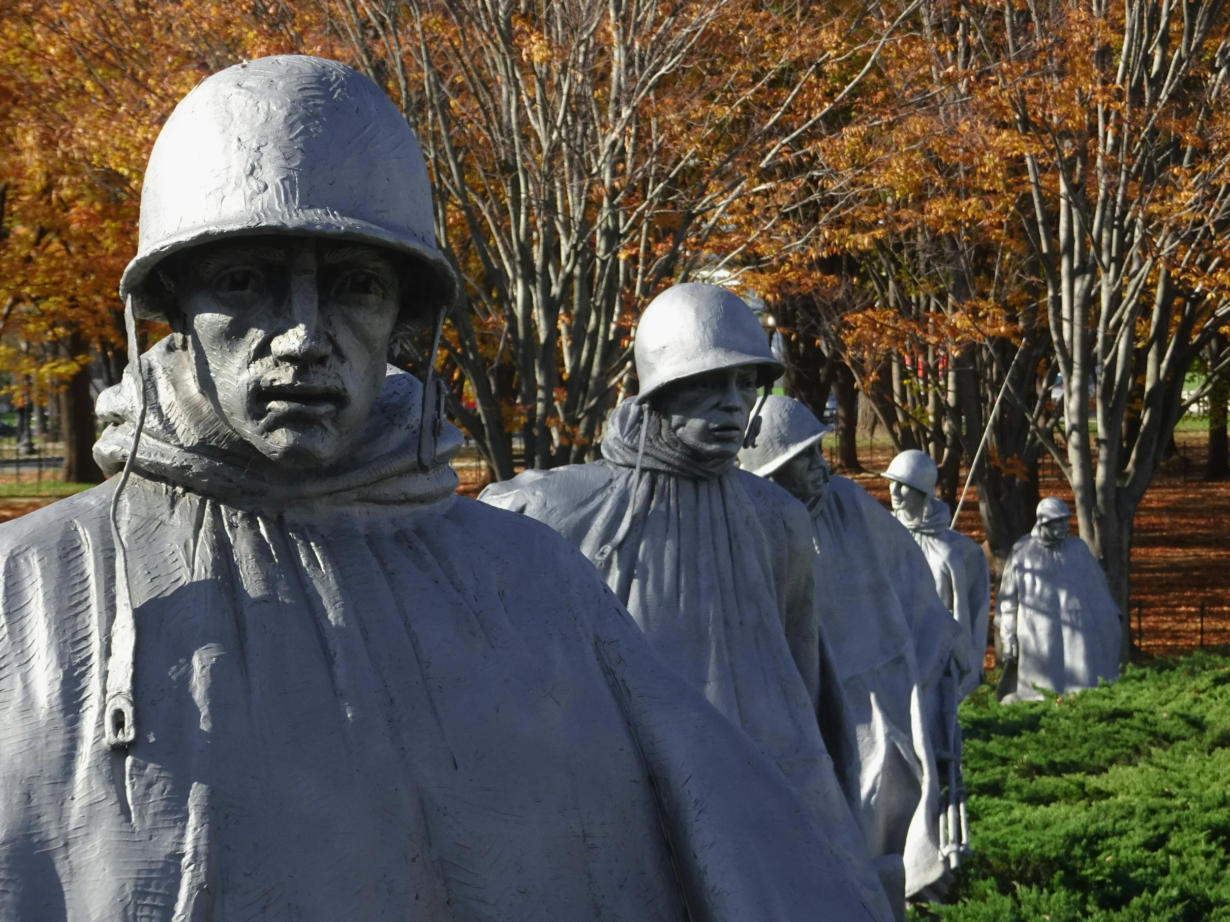 korean war monument closeup