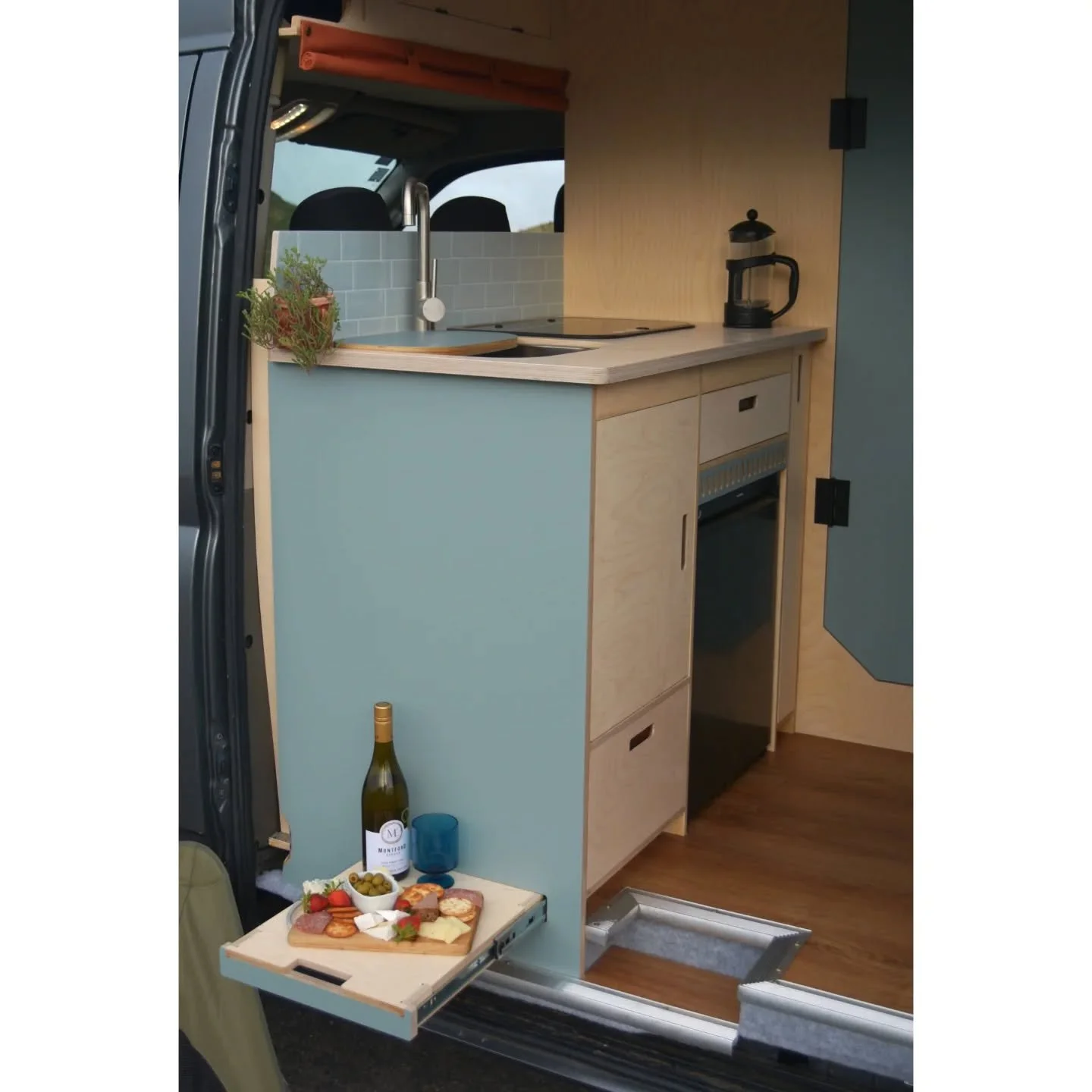 Designed with adventure in mind 🚐✨ Our CNC-cut birch ply interiors are not just beautiful&mdash;they're built to maximize function &amp; space. Whether it&rsquo;s bike &amp; camping gear, or tech &amp; treats, this van effortlessly accommodates it a