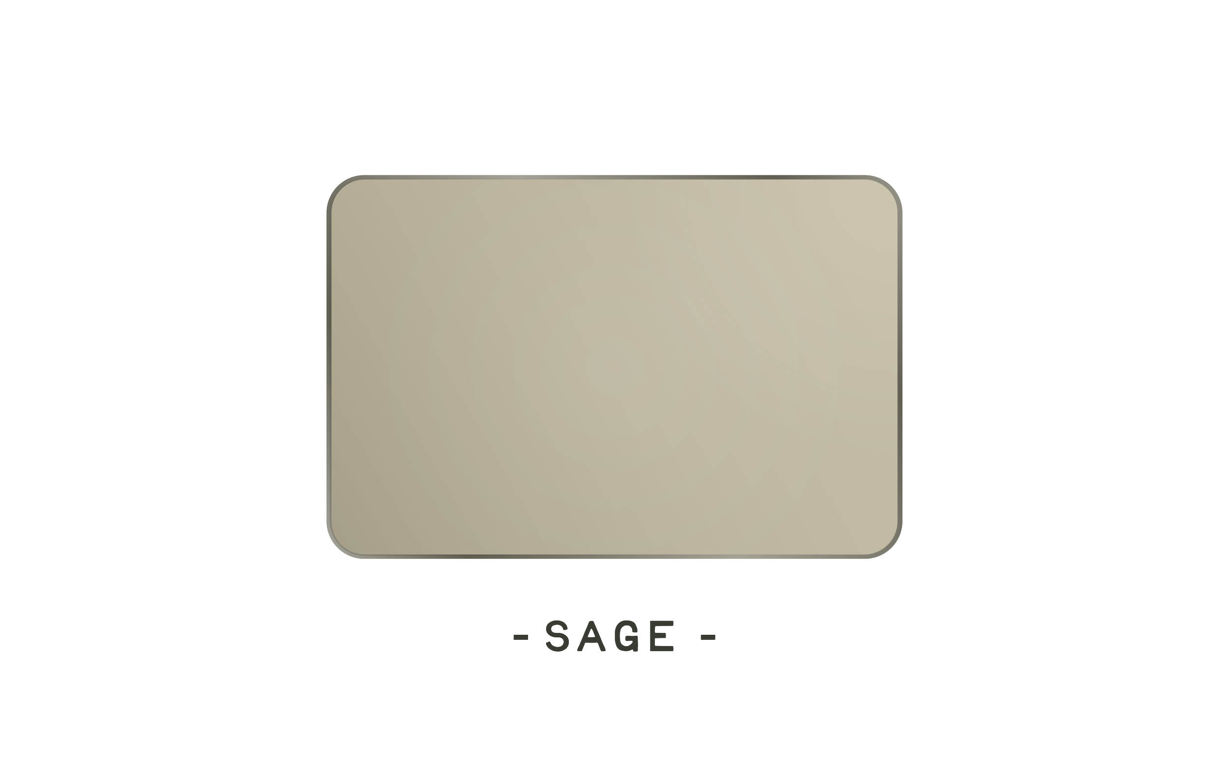 Illustration of a sage herb packet with the word 'SAGE' written below, showing a gray rectangular label and a black background.